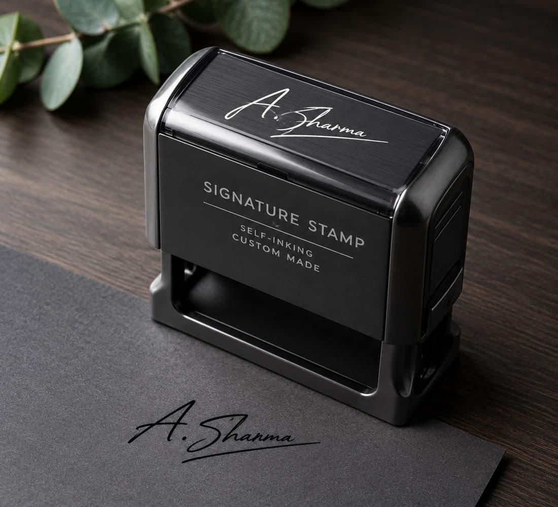 Self-Inking Signature Stamp