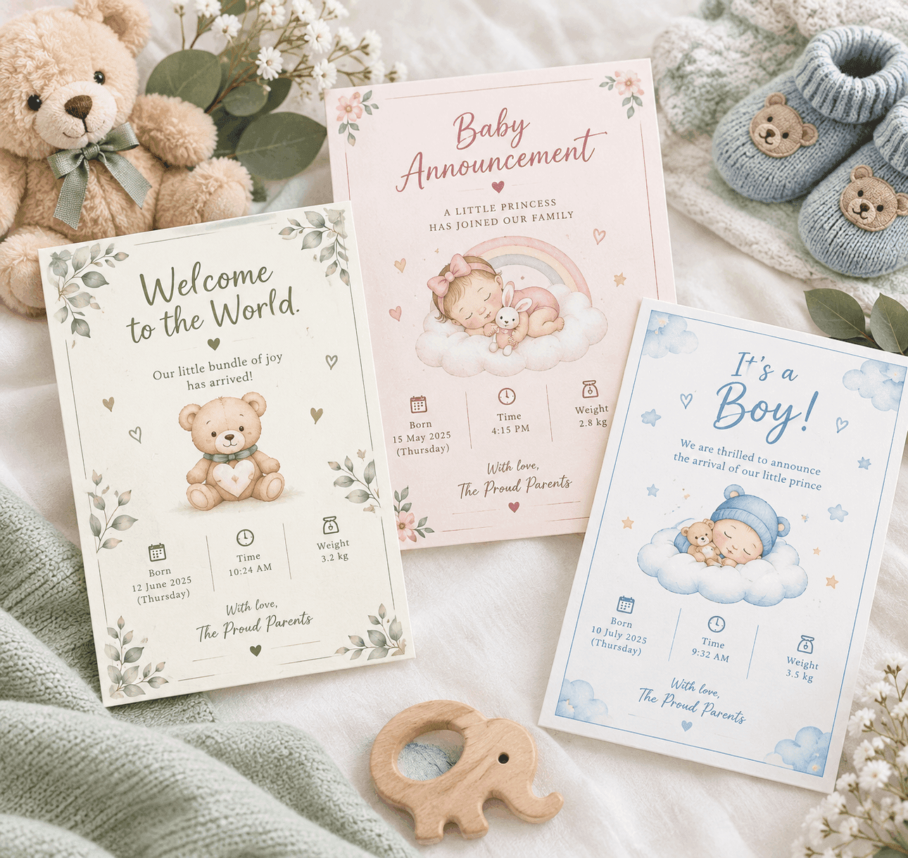 Baby Birth Announcement Cards