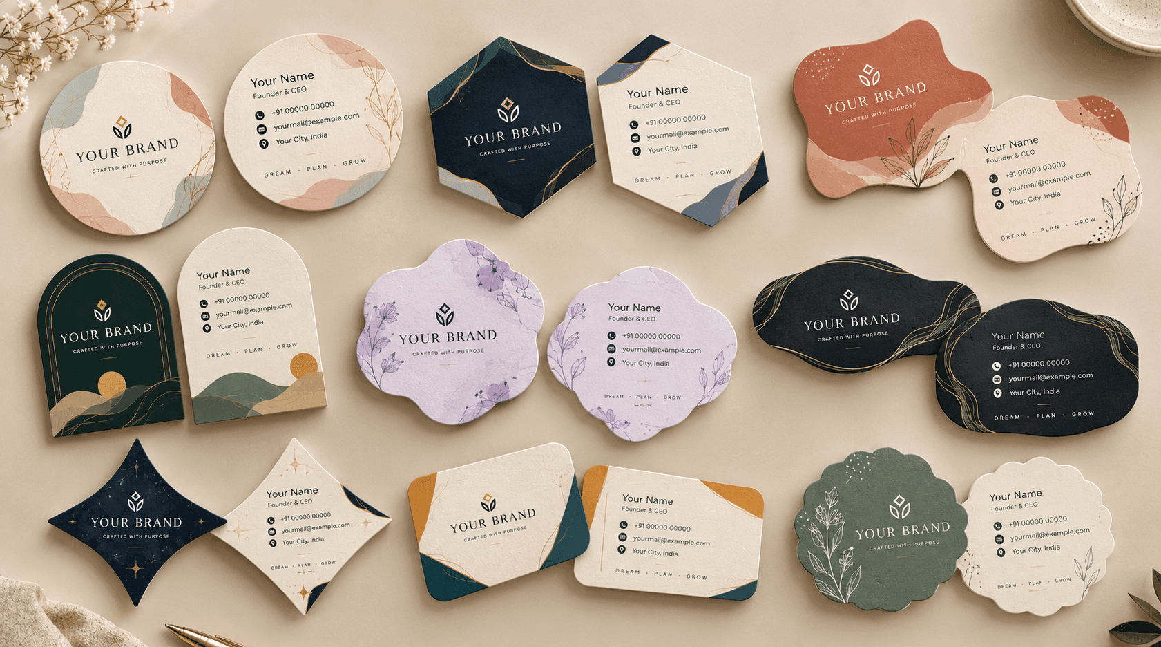 Custom Shape Visiting Cards